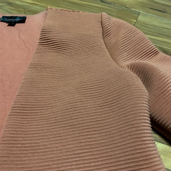 TOPSHOP Ribbed Blazer Jacket in Rust - Picture 3 of 3